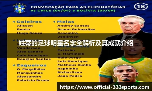 姓蒂的足球明星名字全解析及其成就介绍